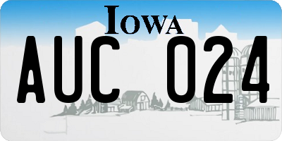 IA license plate AUC024