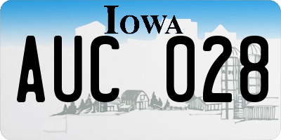 IA license plate AUC028