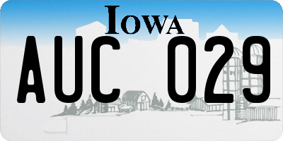 IA license plate AUC029