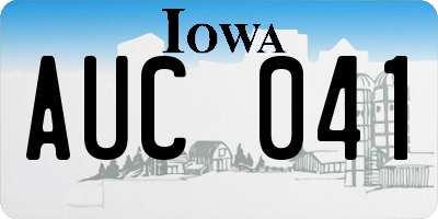IA license plate AUC041