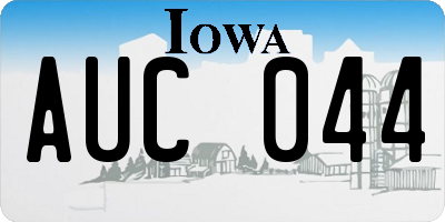 IA license plate AUC044