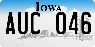 IA license plate AUC046