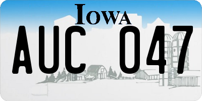 IA license plate AUC047