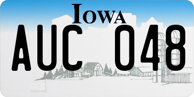 IA license plate AUC048