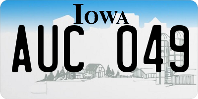 IA license plate AUC049