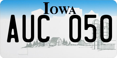 IA license plate AUC050