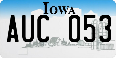 IA license plate AUC053