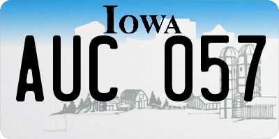 IA license plate AUC057