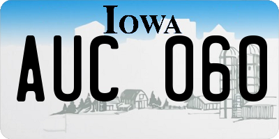 IA license plate AUC060