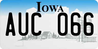 IA license plate AUC066