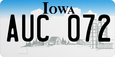 IA license plate AUC072