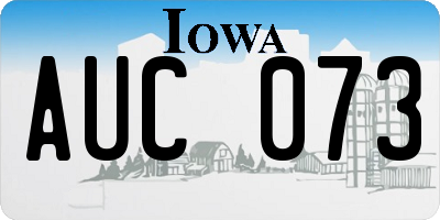 IA license plate AUC073