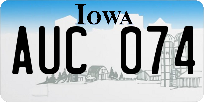 IA license plate AUC074