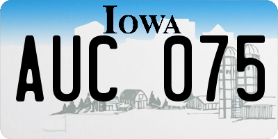 IA license plate AUC075