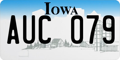 IA license plate AUC079
