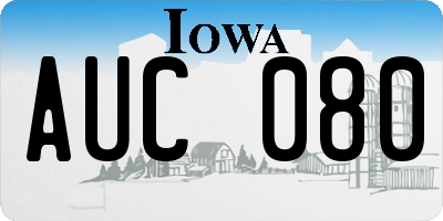 IA license plate AUC080