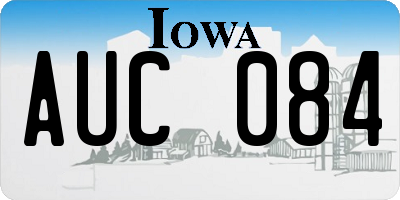 IA license plate AUC084