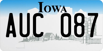 IA license plate AUC087