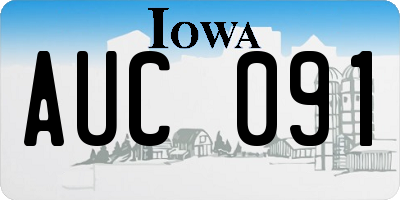 IA license plate AUC091
