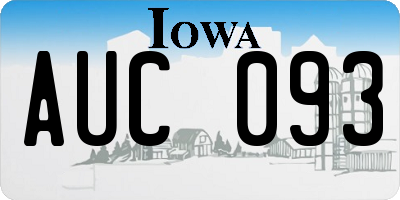 IA license plate AUC093