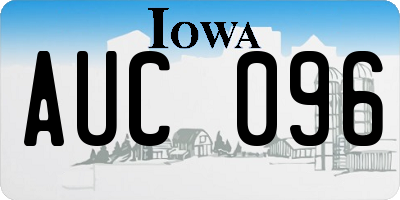 IA license plate AUC096