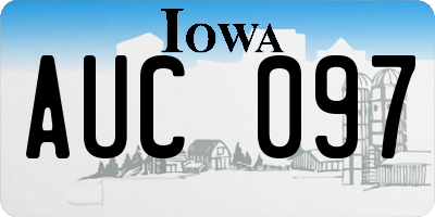 IA license plate AUC097
