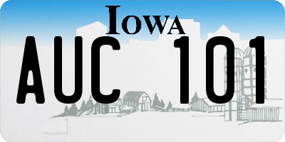 IA license plate AUC101