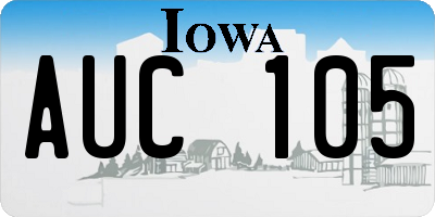 IA license plate AUC105