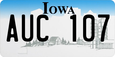 IA license plate AUC107