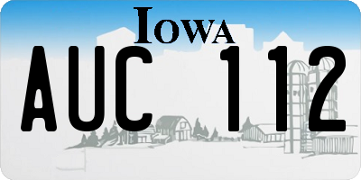 IA license plate AUC112