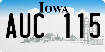 IA license plate AUC115