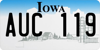 IA license plate AUC119