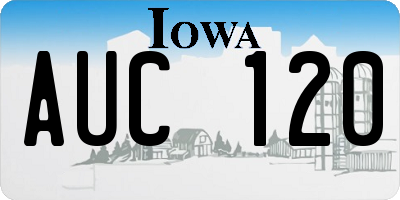 IA license plate AUC120