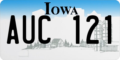 IA license plate AUC121