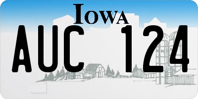 IA license plate AUC124