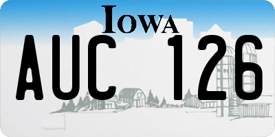 IA license plate AUC126