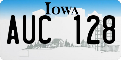 IA license plate AUC128