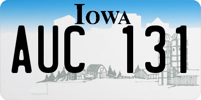 IA license plate AUC131