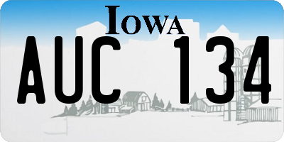 IA license plate AUC134