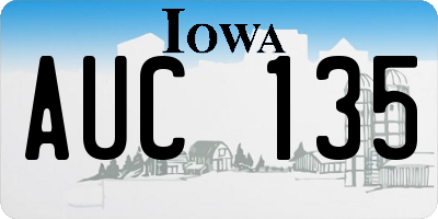 IA license plate AUC135