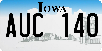 IA license plate AUC140