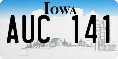 IA license plate AUC141