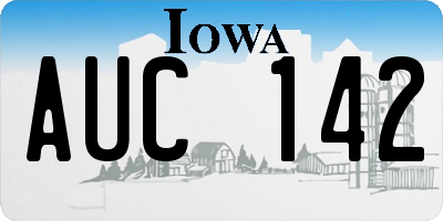 IA license plate AUC142