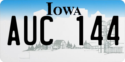IA license plate AUC144