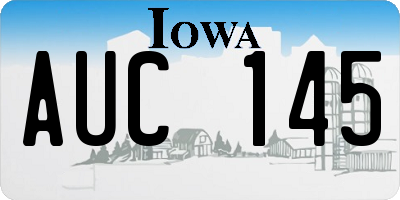IA license plate AUC145