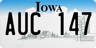 IA license plate AUC147