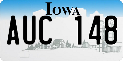 IA license plate AUC148