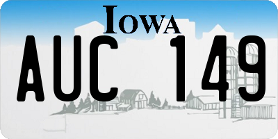 IA license plate AUC149