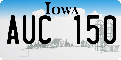 IA license plate AUC150