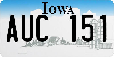 IA license plate AUC151